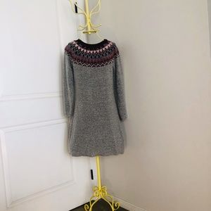 Fair Isle Long Sleeve Sweater Dress